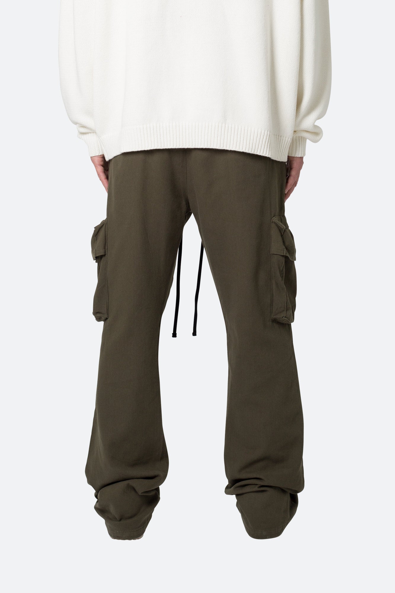 Drawcord Flare Cargo Pants | Olive