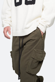 Drawcord Flare Cargo Pants | Olive