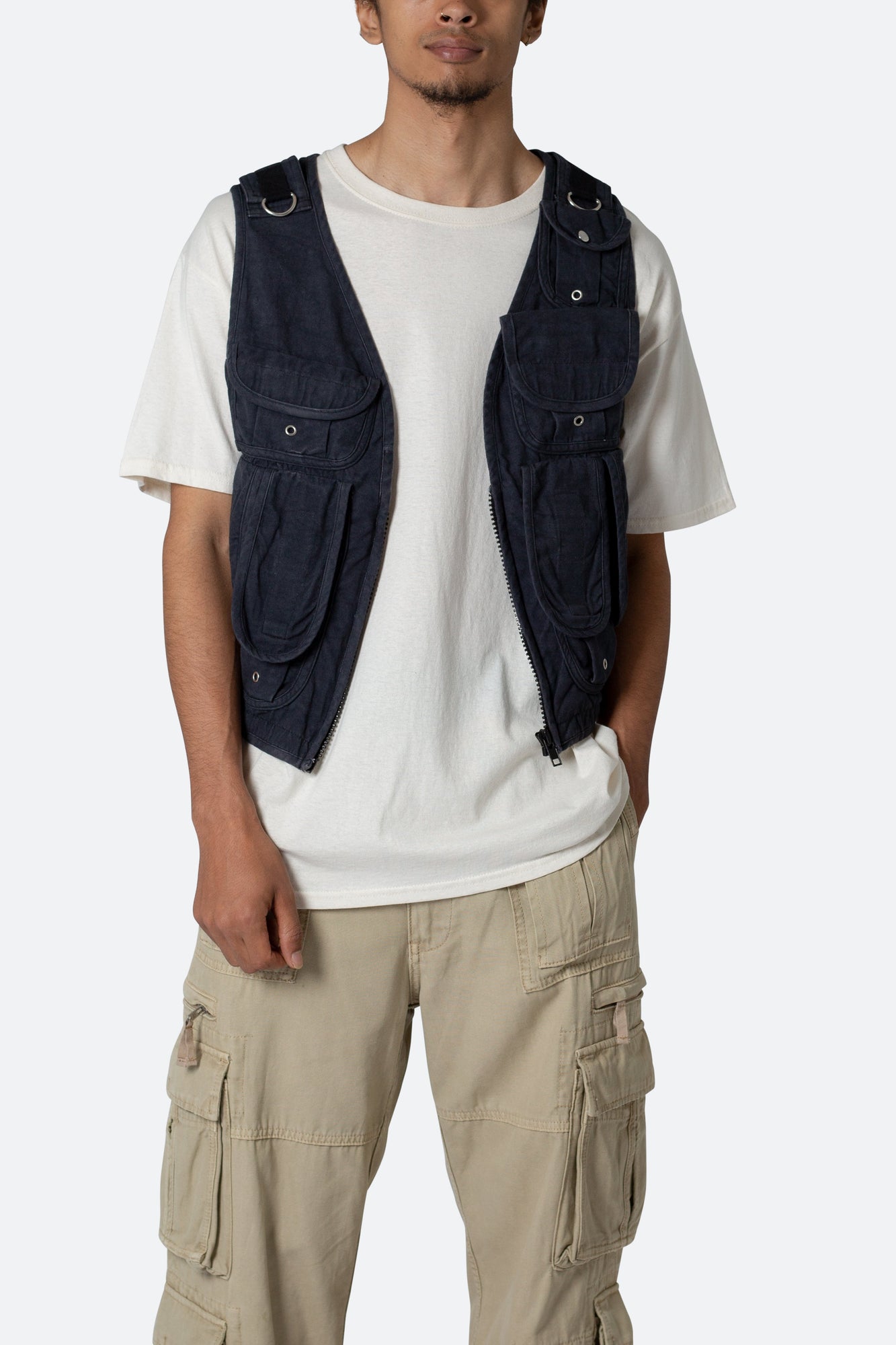 Drawcord Utility Vest | Black