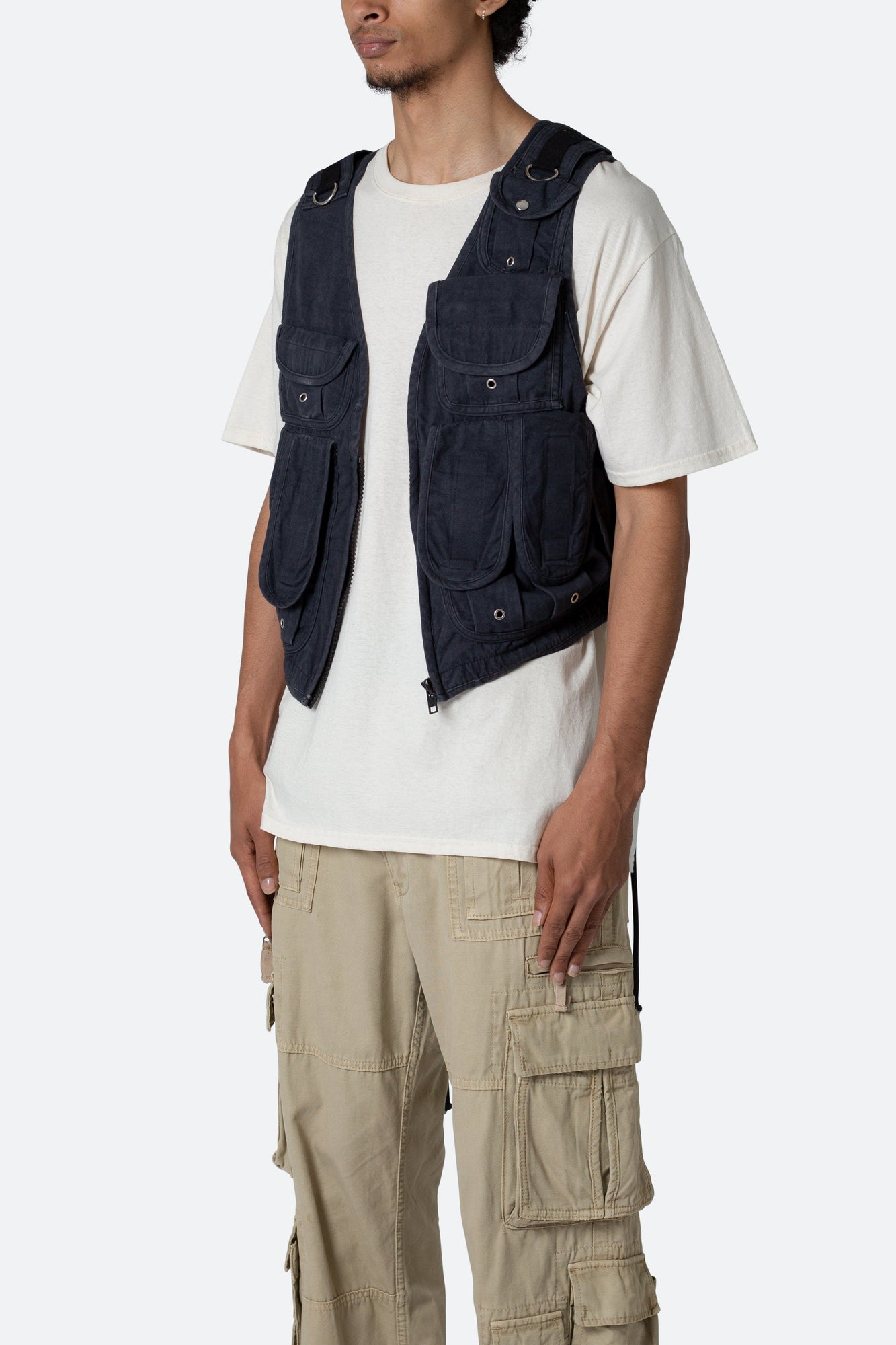 Drawcord Utility Vest | Black