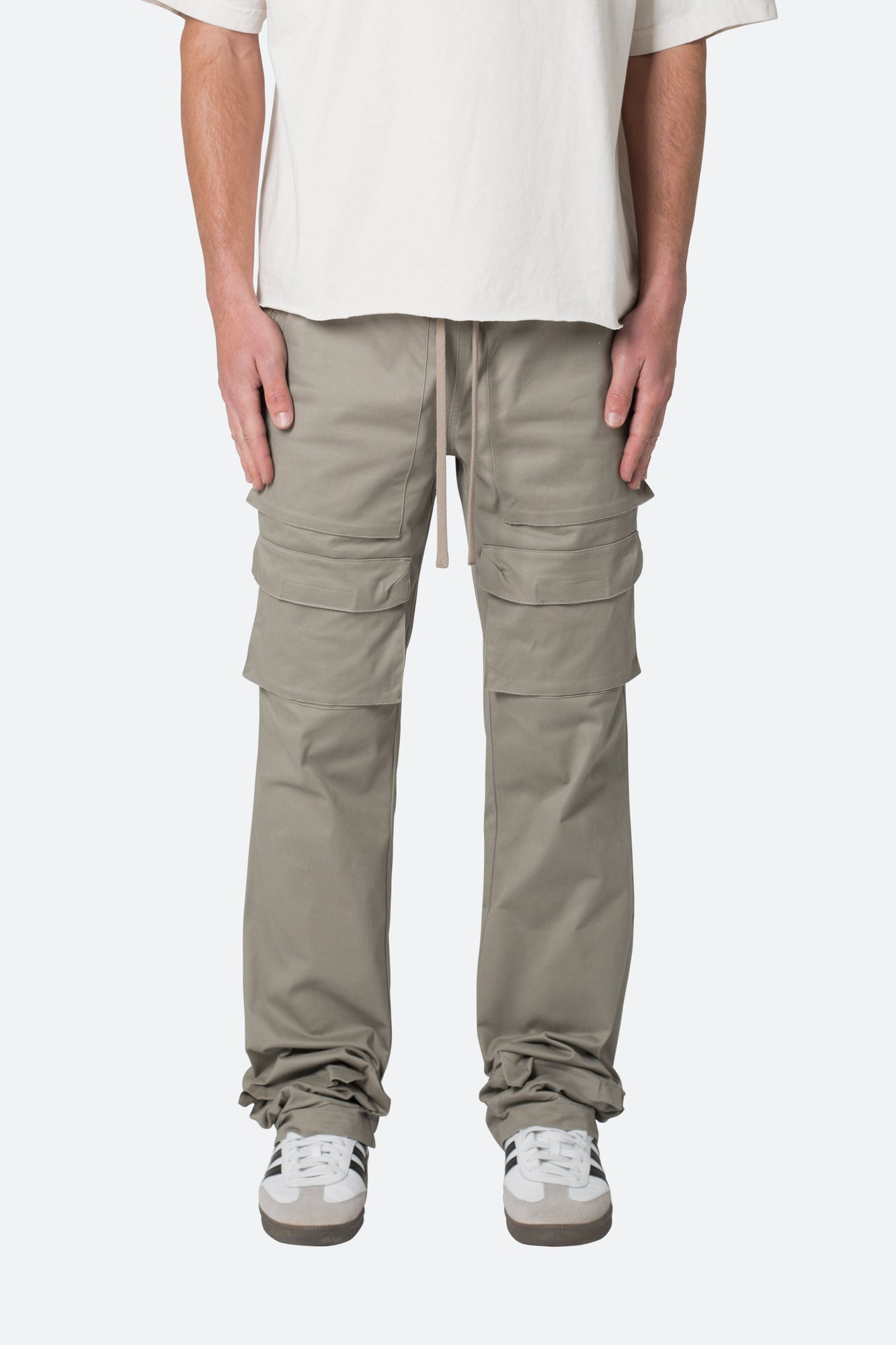 Drawstring Cargo Pants | Grey