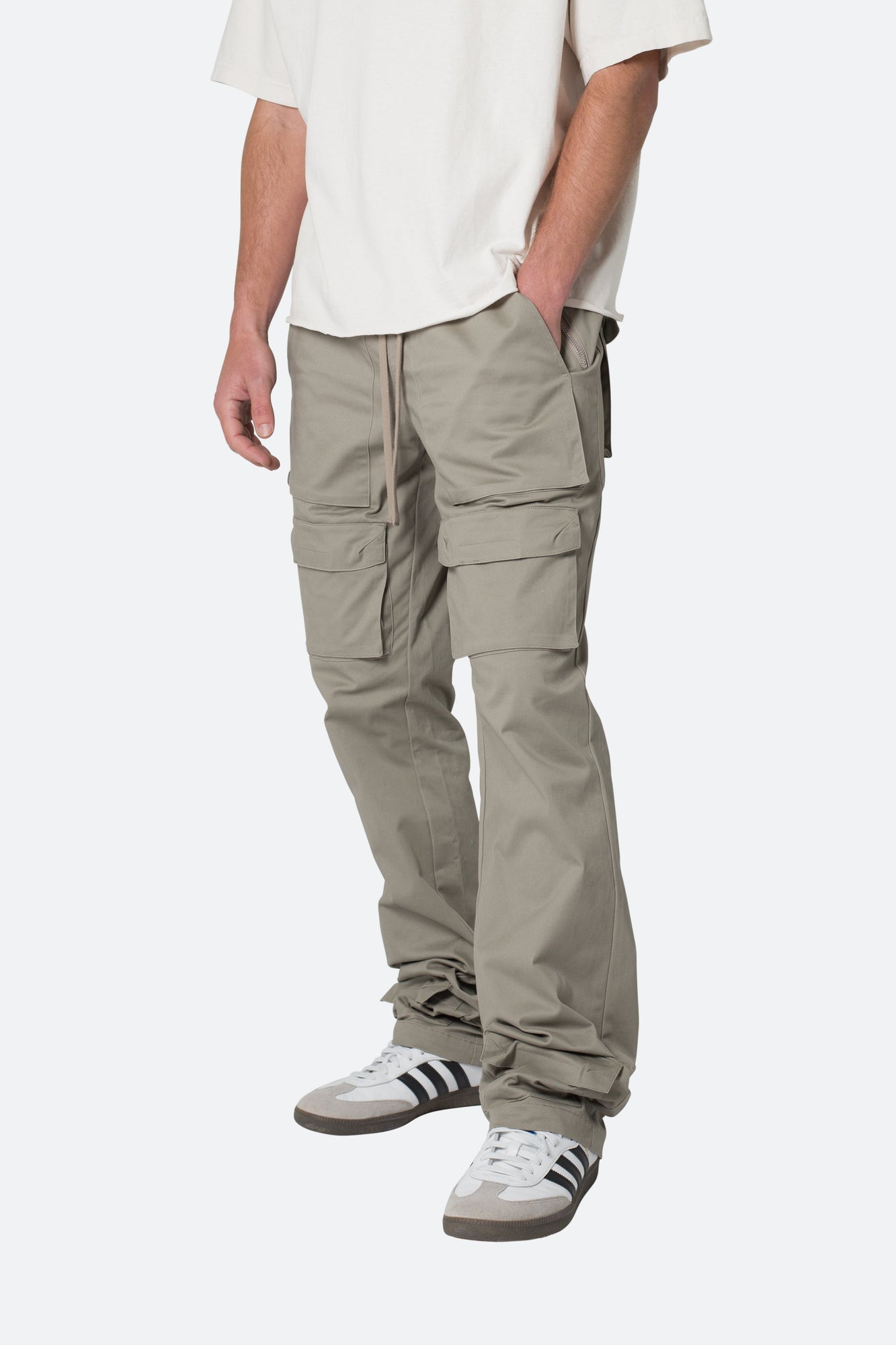 Drawstring Cargo Pants | Grey