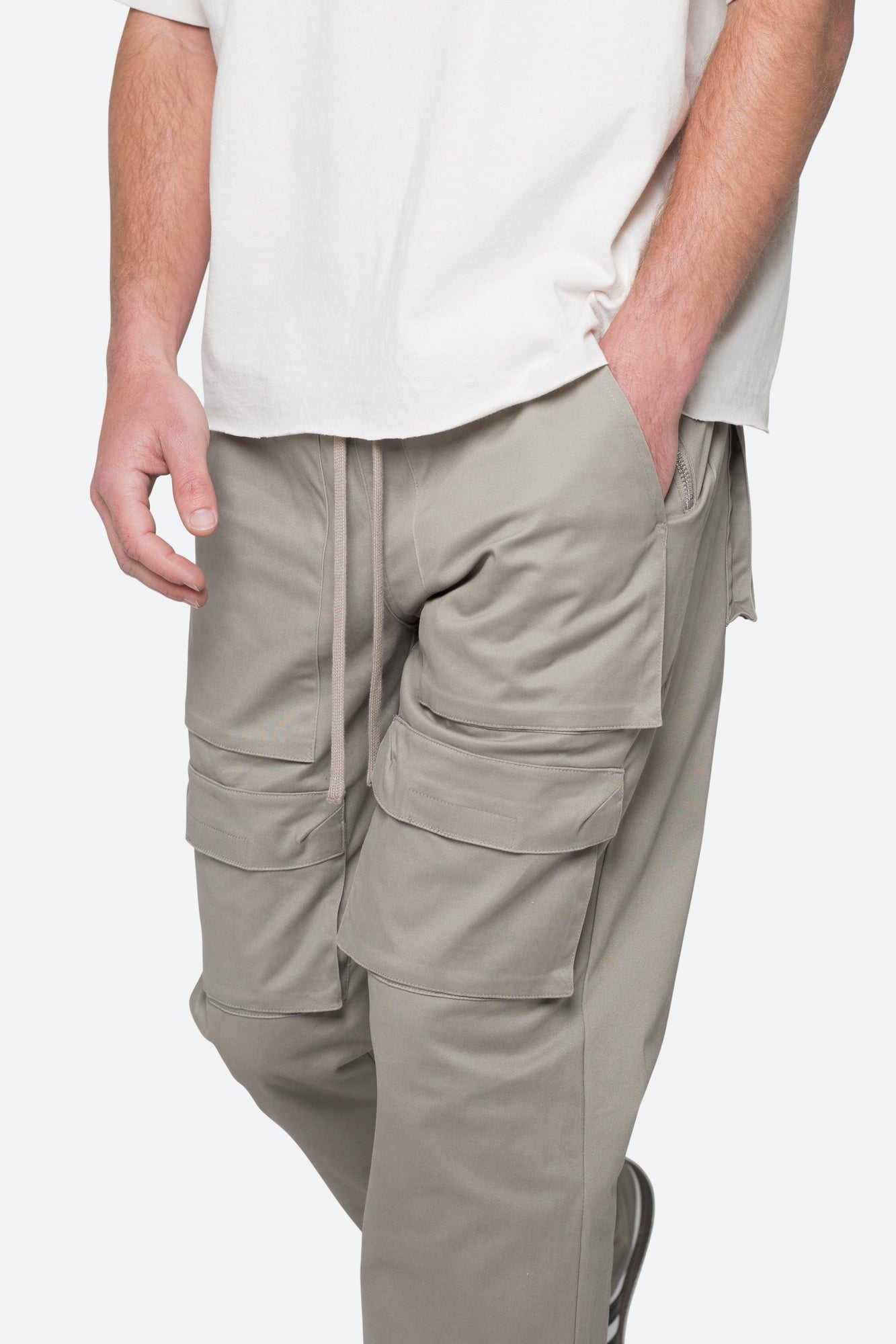 Drawstring Cargo Pants | Grey
