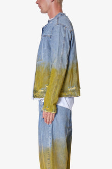 Dual Gradient Washed Denim Jacket | Blue