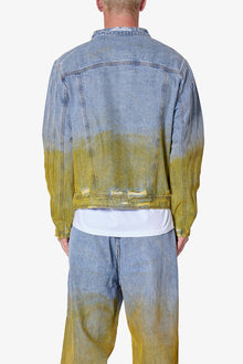 Dual Gradient Washed Denim Jacket | Blue