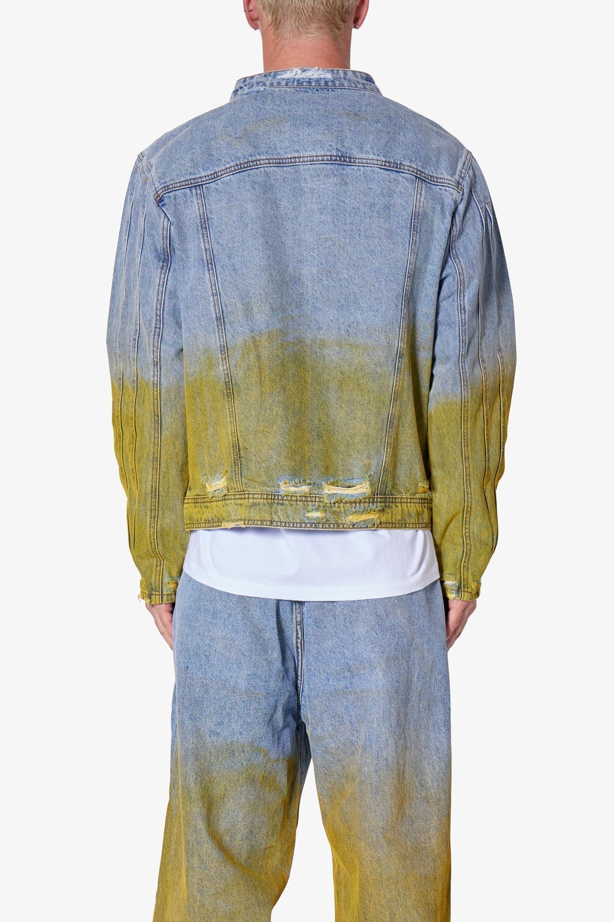Dual Gradient Washed Denim Jacket | Blue