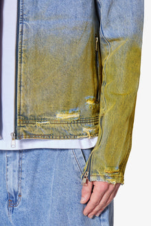 Dual Gradient Washed Denim Jacket | Blue