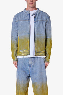 Dual Gradient Washed Denim Jacket | Blue