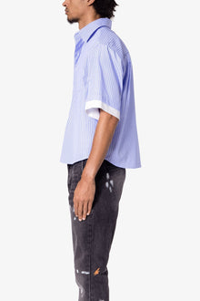 Dual Layered Striped Shirt | Blue