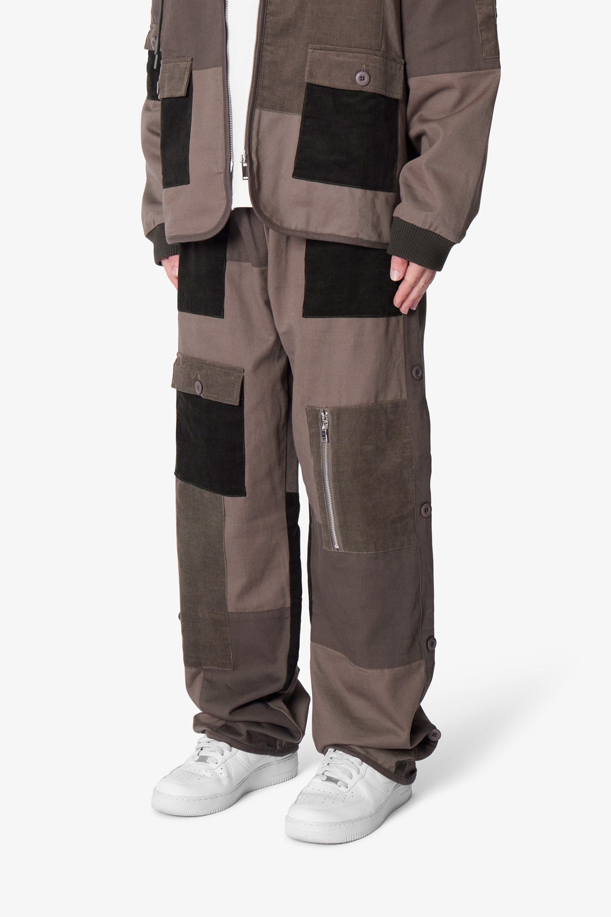 Dual Patchwork Cargo Pants | Olive