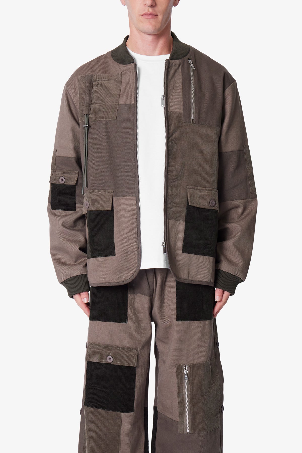 Dual Patchwork Jacket | Olive