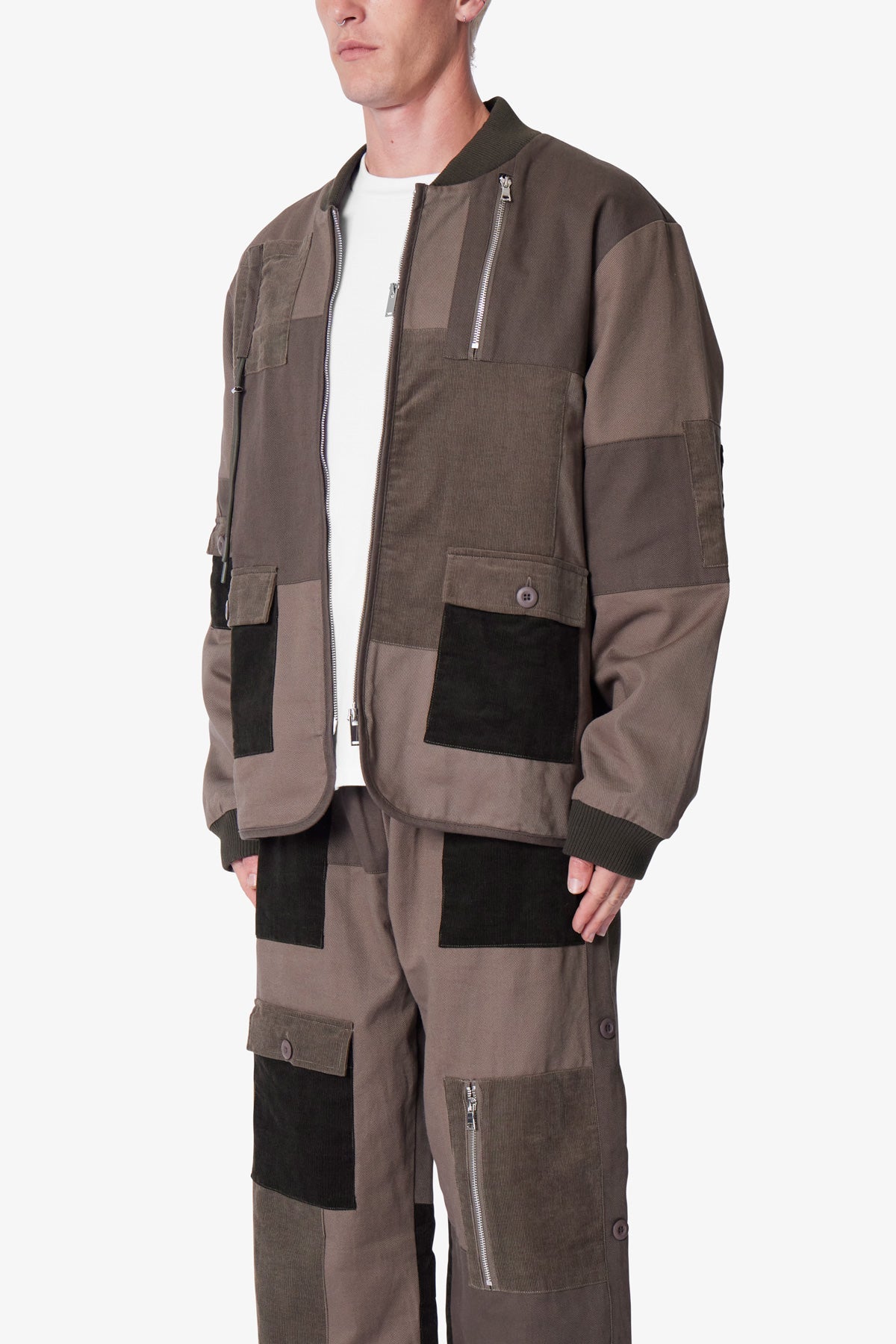 Dual Patchwork Jacket | Olive