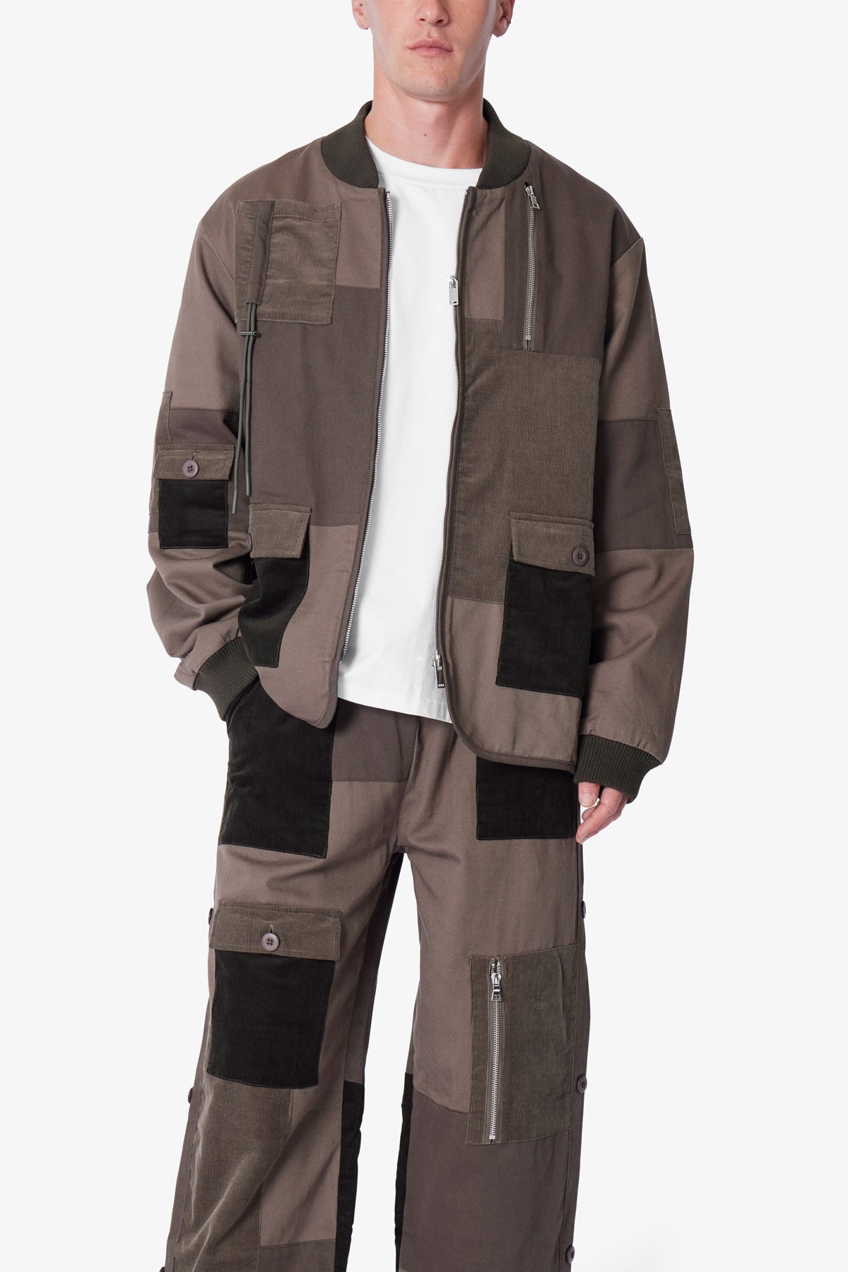 Dual Patchwork Jacket | Olive