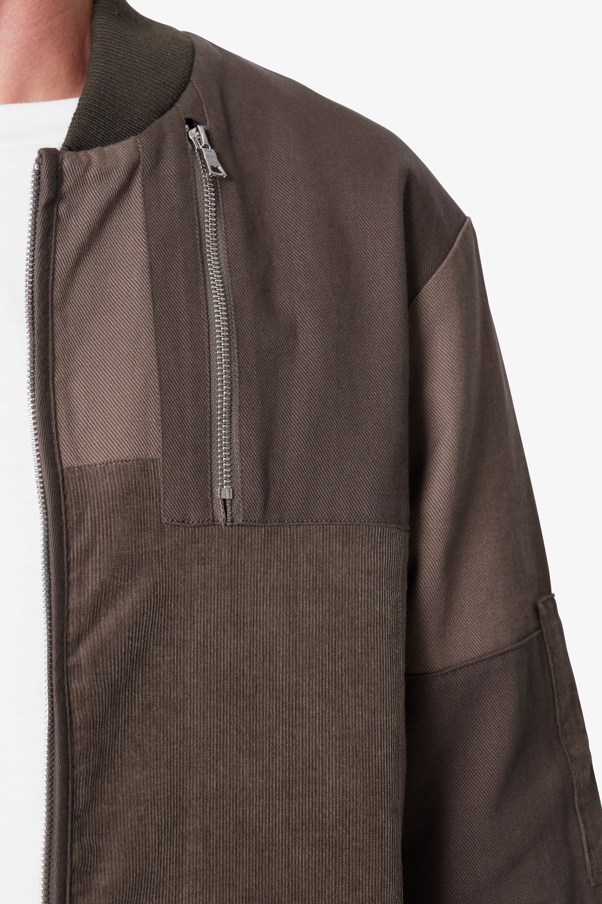 Dual Patchwork Jacket | Olive