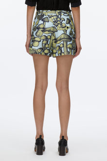 Ethereal Mushroom Single Pleat Short | Sky Blue Multi