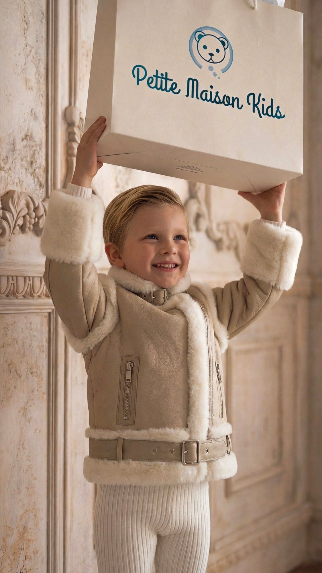 Unisex | Sheepskin Leather Jacket | Beige