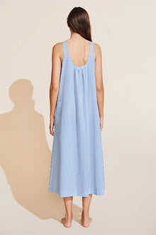 Women | Organic Sandwashed Cotton Two-Way Dress | Nautico Stripe Azure