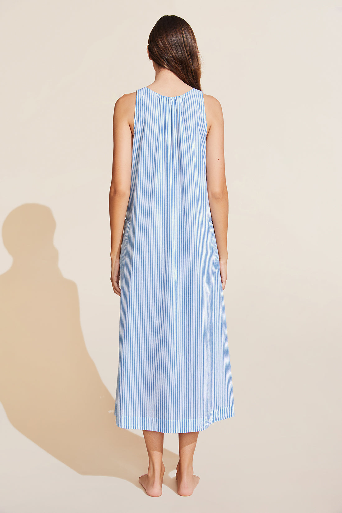 Women | Organic Sandwashed Cotton Two-Way Dress | Nautico Stripe Azure