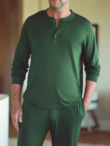 Men | Henry TENCEL™ Modal Long PJ Set With Ribbon | Forest Green