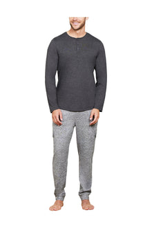 Mens | Malibu Collection Butterchic Long Sleeve Henley | He Carbon
