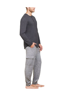 Mens | Malibu Collection Butterchic Long Sleeve Henley | He Carbon