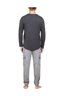Mens | Malibu Collection Butterchic Long Sleeve Henley | He Carbon