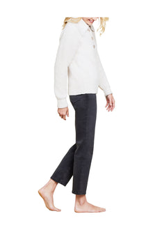 Womens | Cozychic Button Pullover | He Stone/Cream