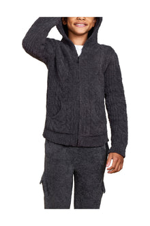 Youth | Cozychic Cable Hoodie | Carbon