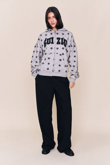Womens | Guizio Zip Up Hoodie | Midnight Star Print