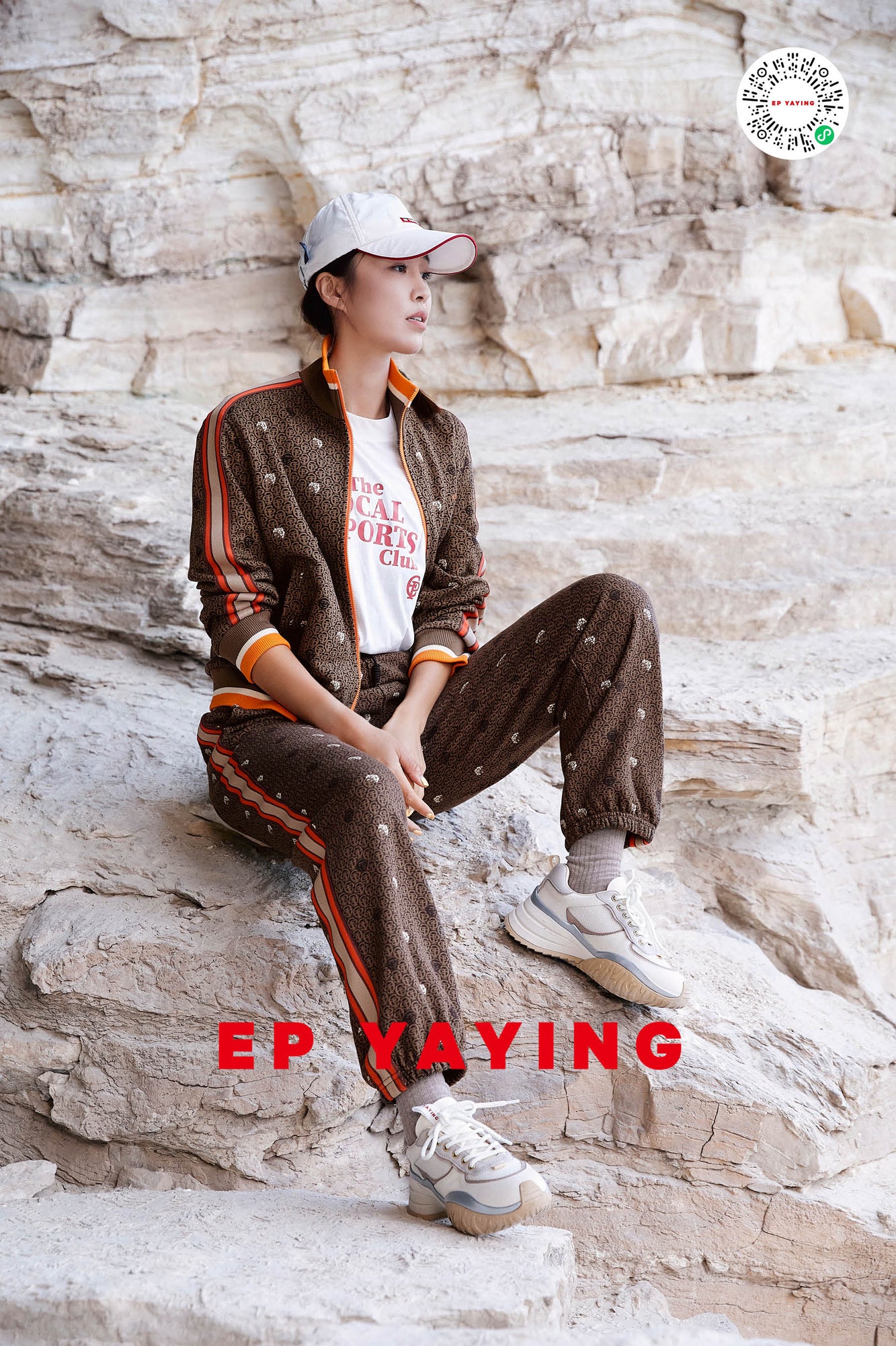Cotton Printed Jacket | Brown