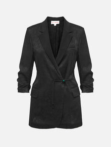 Silk Relaxed-Fit Blazer | Black
