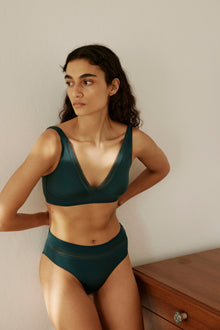 Nano Soft Cup Plunge Bra | Emerald