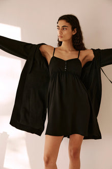 Silk Lounge Chemise | Black