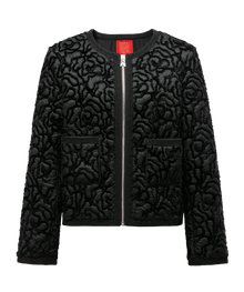 Cropped Quilted Jacket | Black