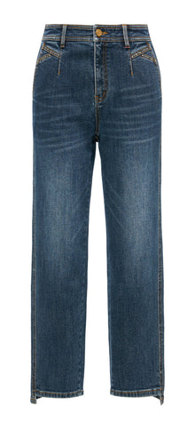 High-Waisted Straight-Leg Jeans | Blue