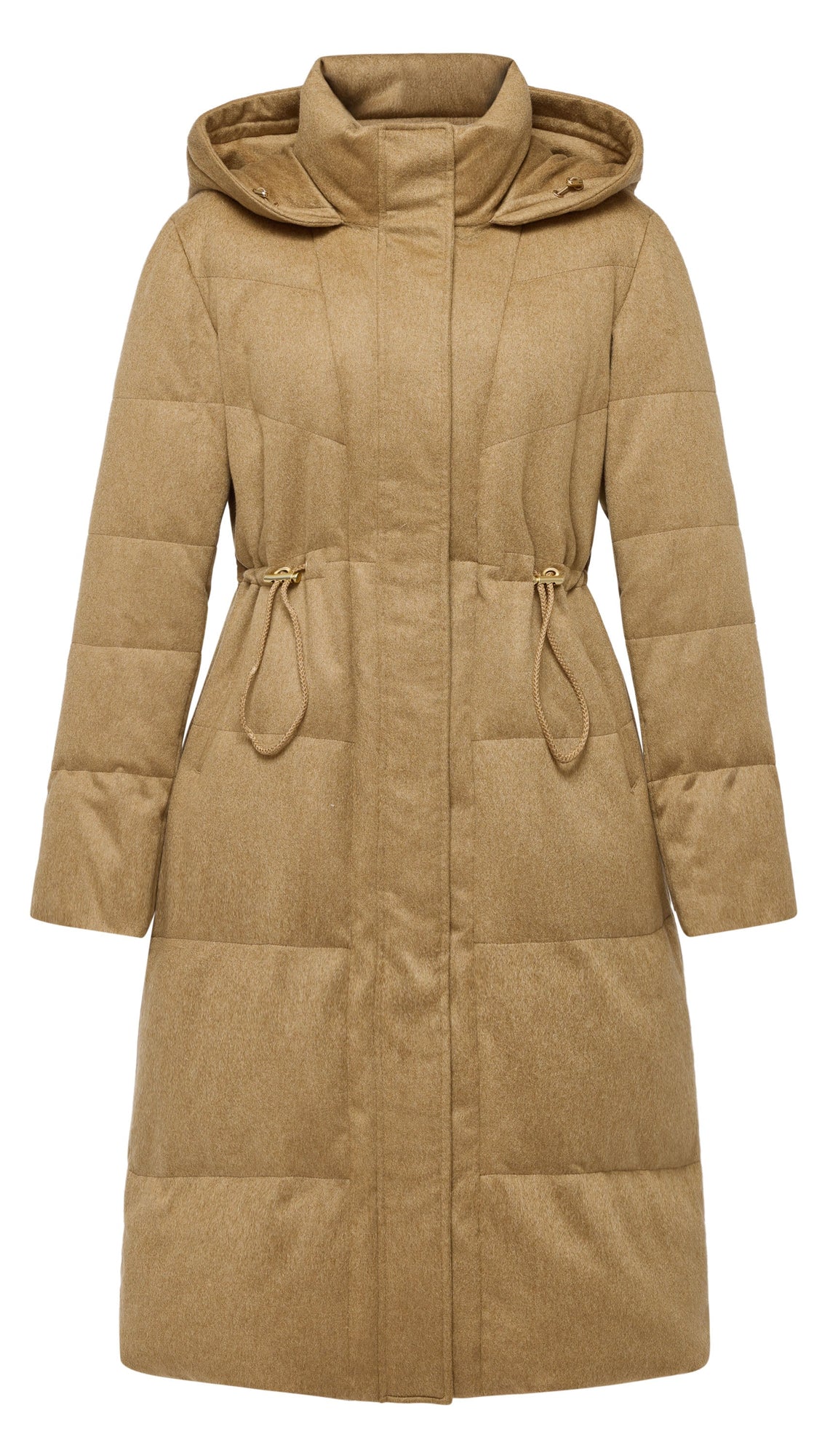 Cashmere Goose Down Long Jacket | Camel