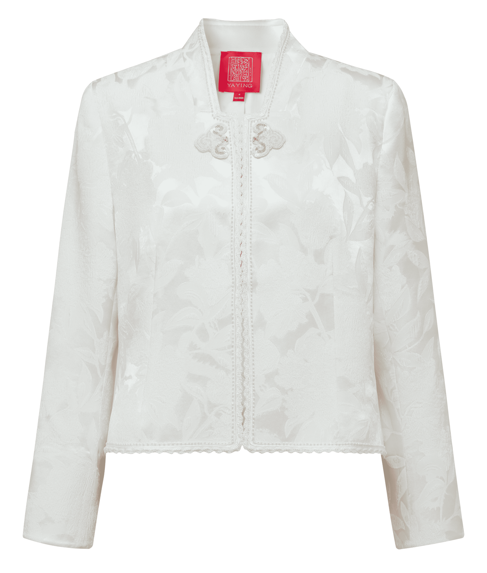 Embroidered Cropped Jacket | White