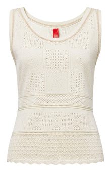 Mulberry Silk Openwork Vest Camisole | Beige