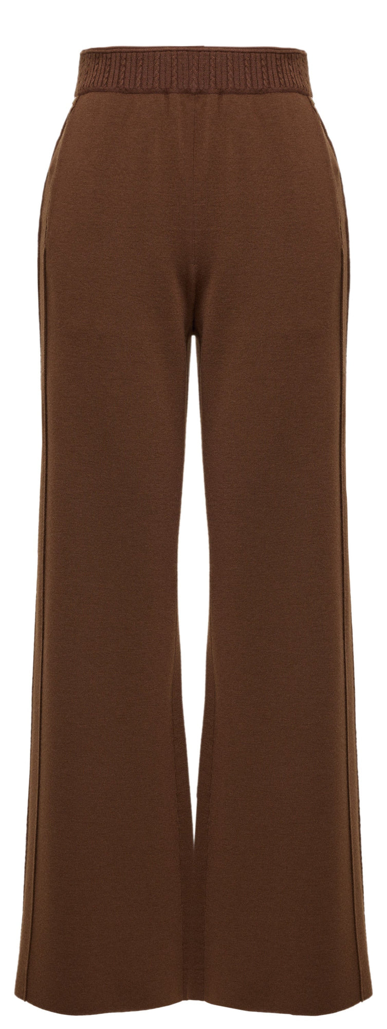 Wool Cashmere Straight-Leg Pants | Brown