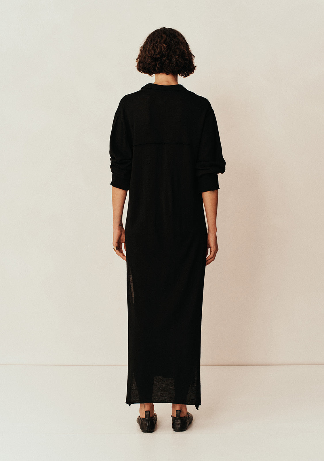 Amor Collared Knit Dress | Black
