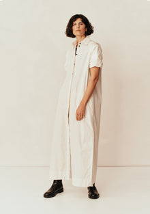 Collected Short Sleeve Shirt Dress | Crema