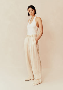 Obie Halter Knit Top | Light Crema
