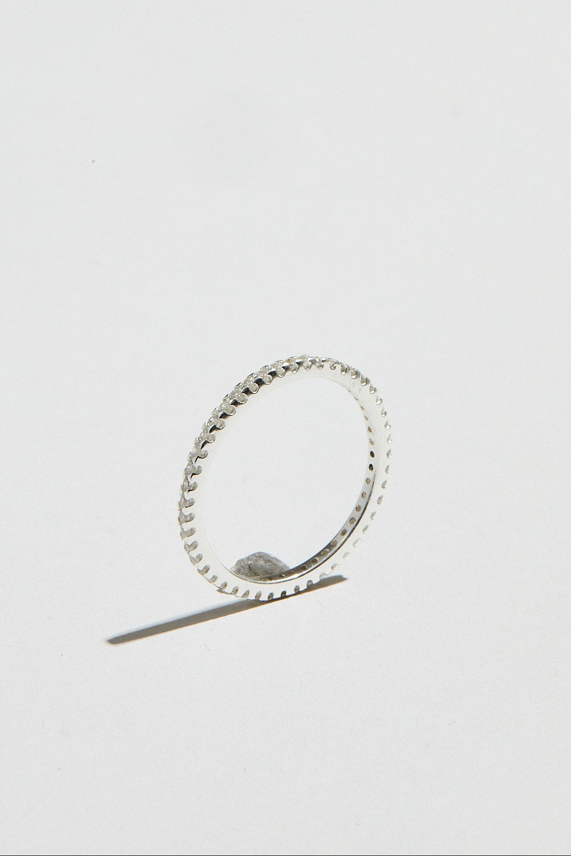 The M Essential Pave Band | Rhodium Plated Brass