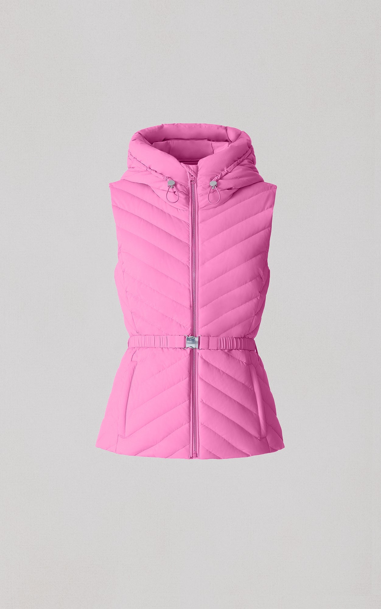 Estelle-Vest Stretch Down Belted Vest | Pink Treat