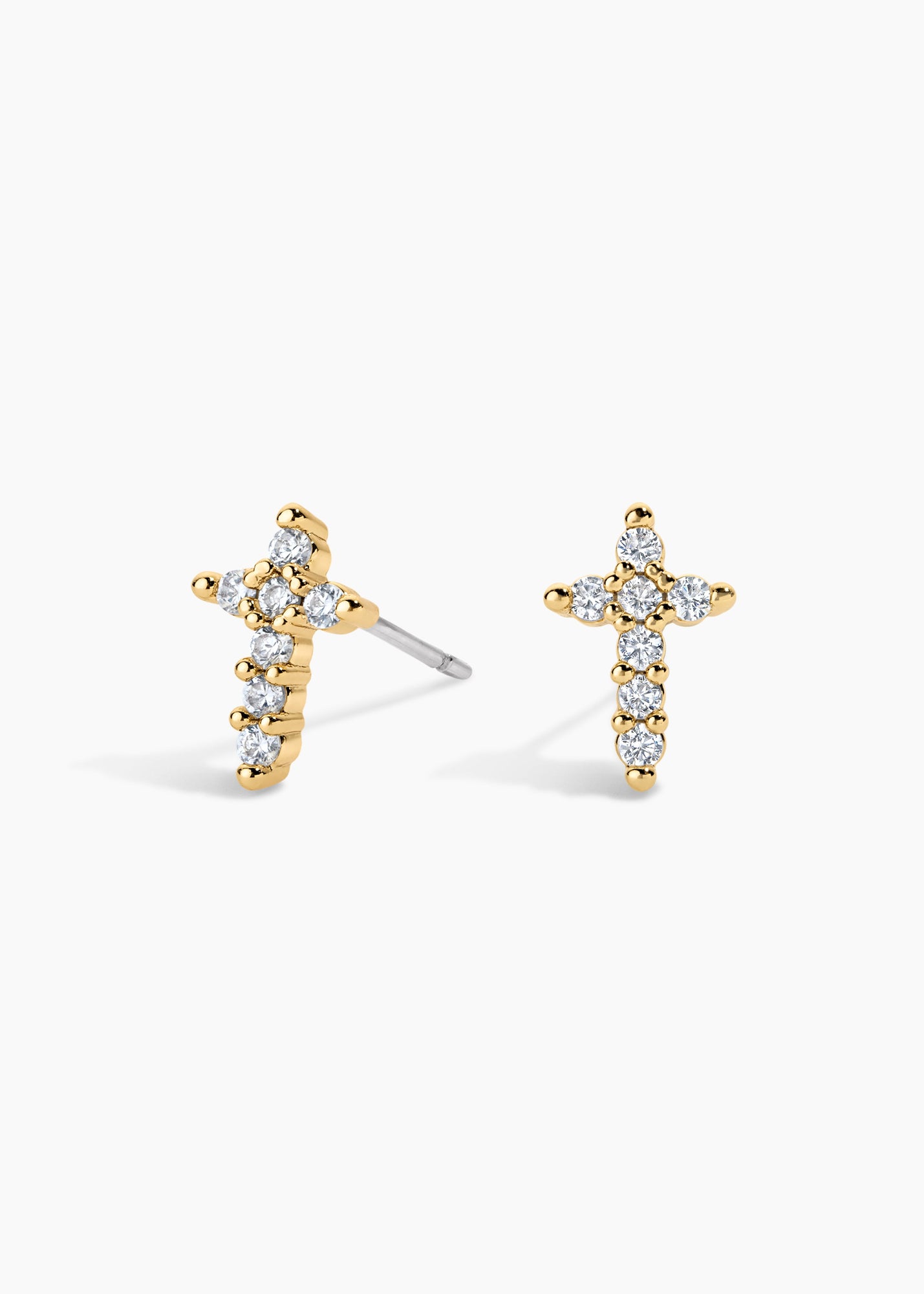 Faye Studs | Clear Crystal | 14K Gold Plated