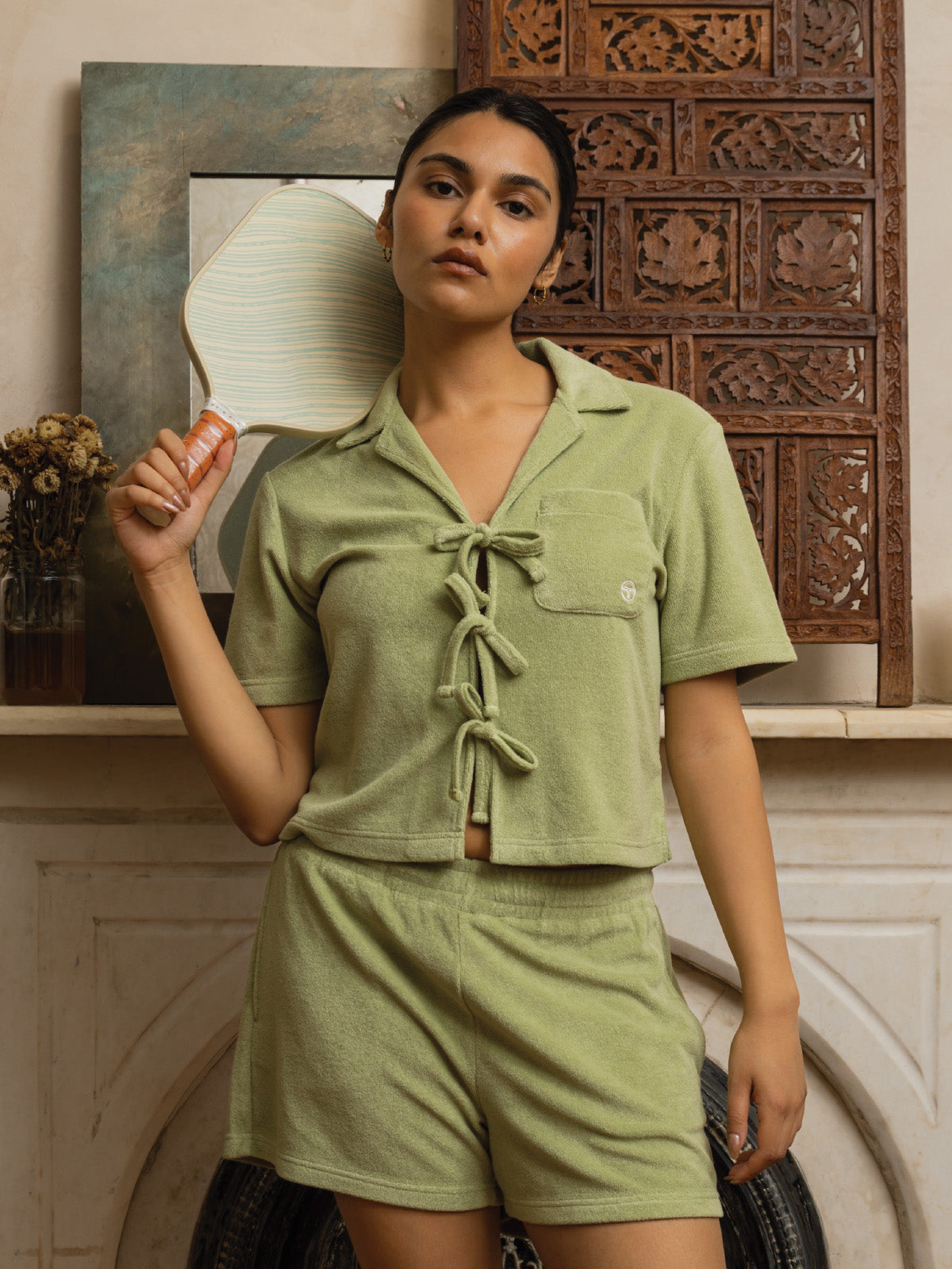 Women | Edda Cropped Shirt | Reseda