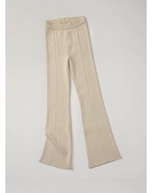 Egon Eco Stretch | Ribbed-Knit Flare Pants | Cream