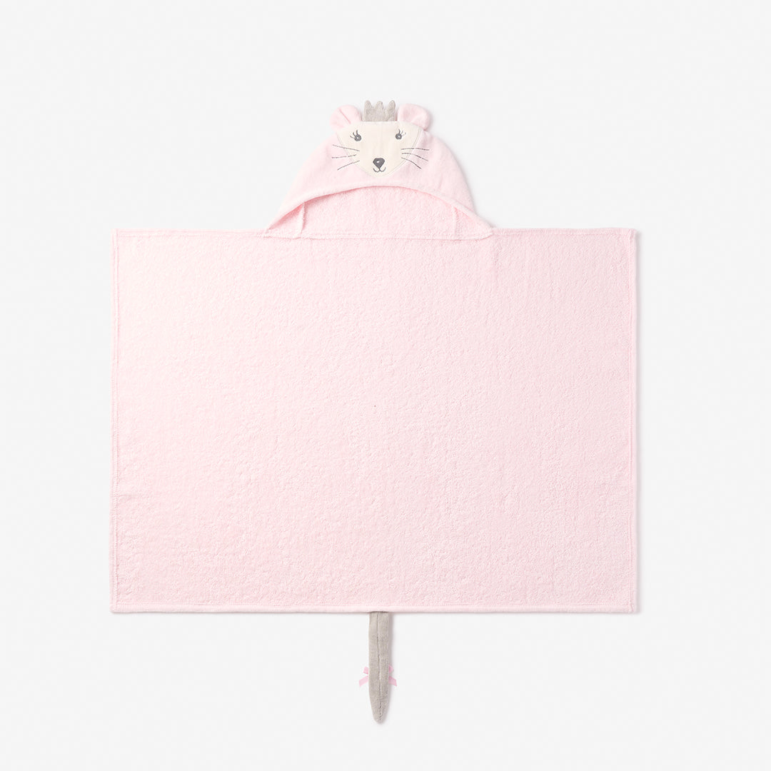 Girls | Mouse Hooded Baby Bath Wrap | Pink