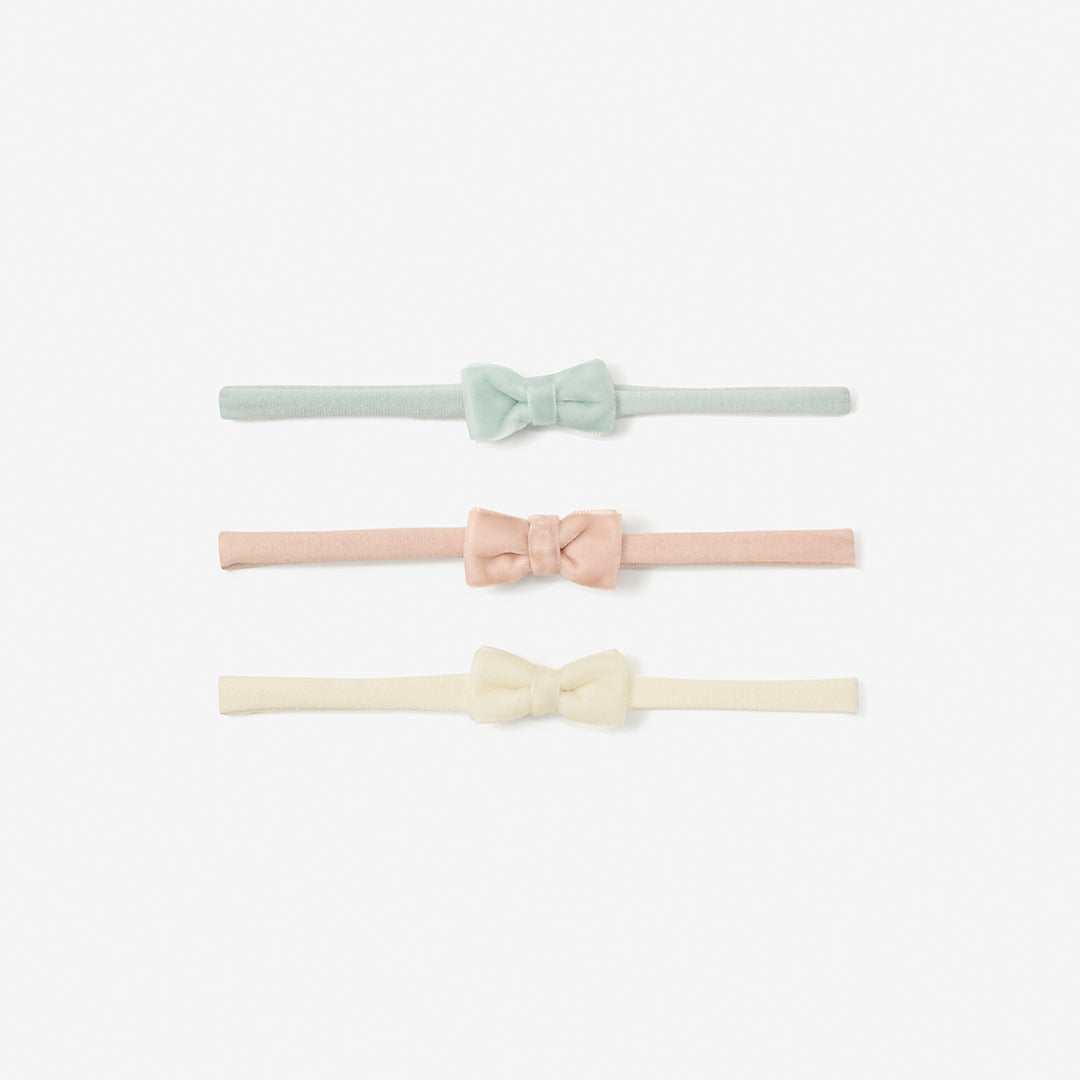 Girls | Velvet Bow Headband Set 3Pk | Multi