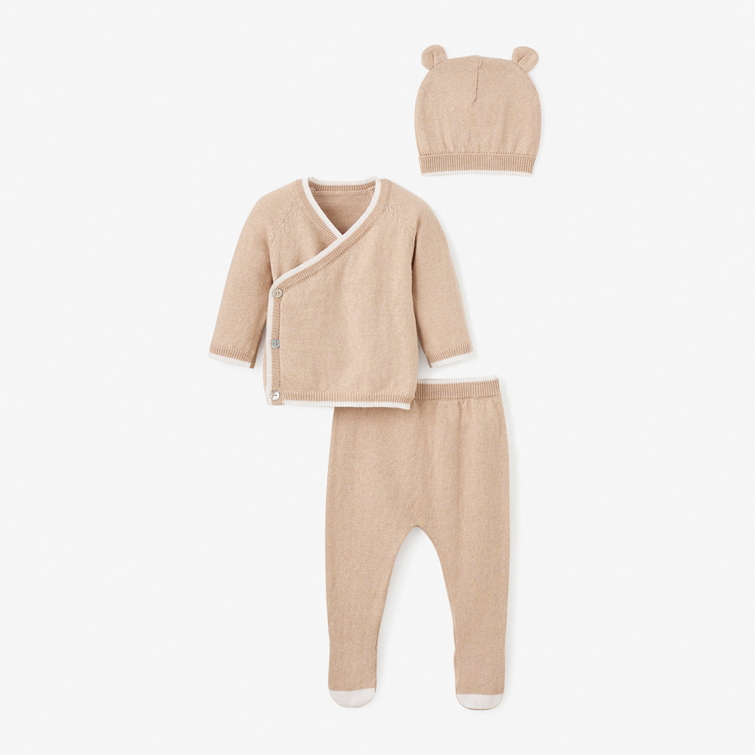 Unisex | Camel Cashmere Baby Layette Set | Tan